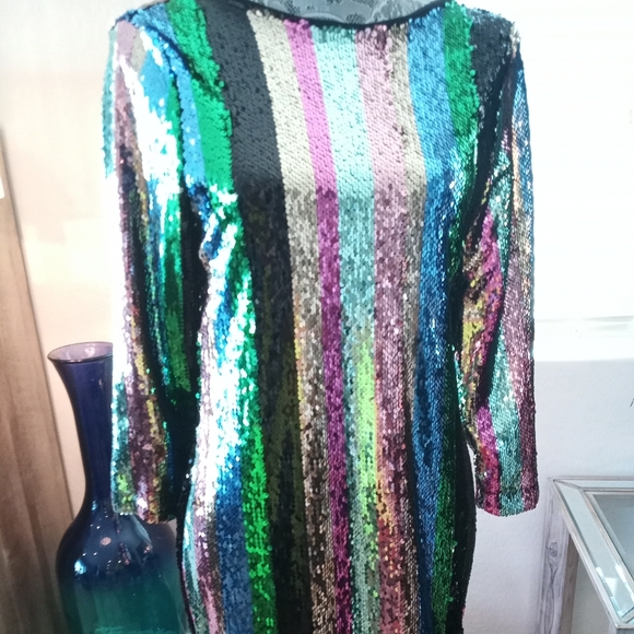 Sanctuary Sequined Over the Rainbow PRIDE LBGTQ Fun Party Dress Small NWT - Picture 8 of 16